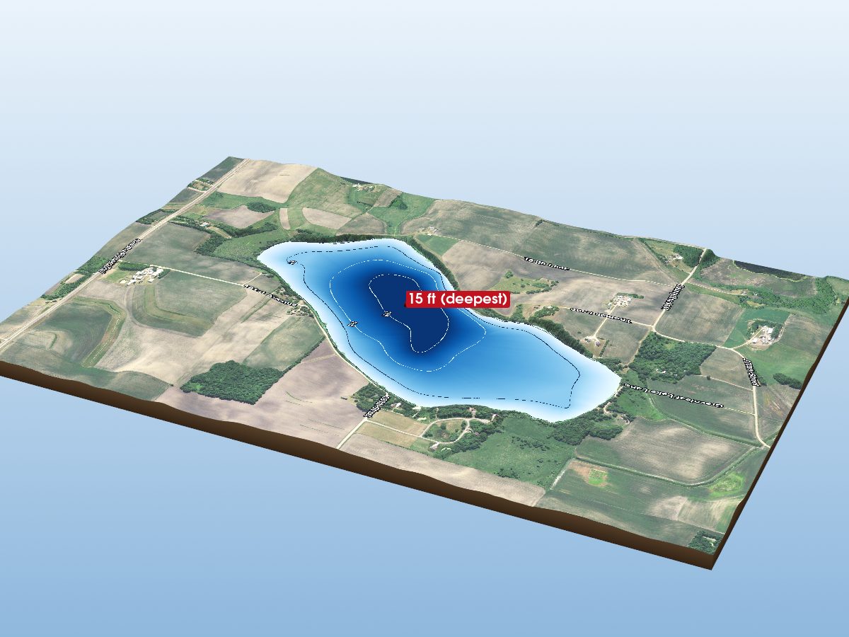 Depth map of Greenleaf Lake