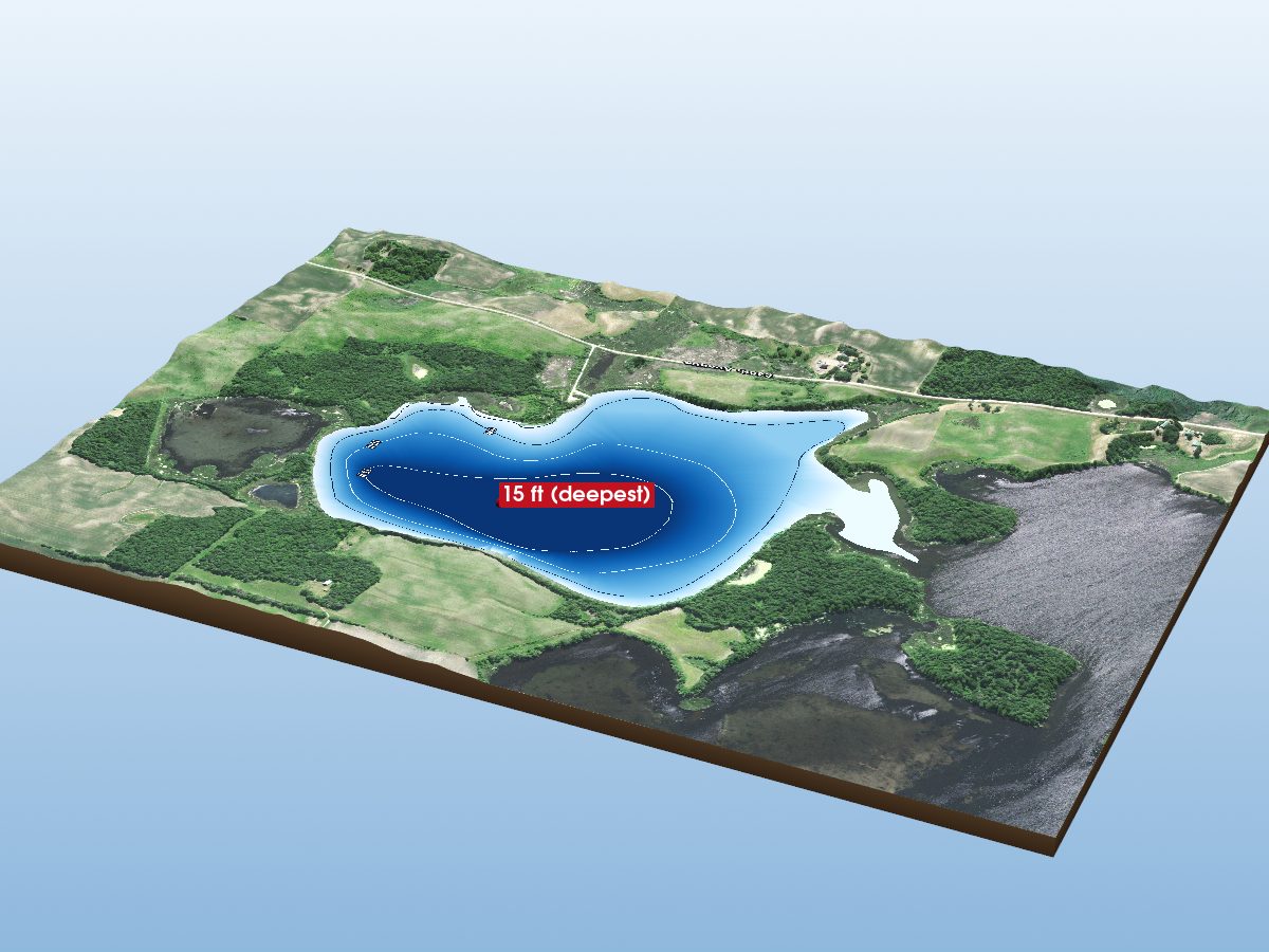 Depth map of Greenleaf Lake
