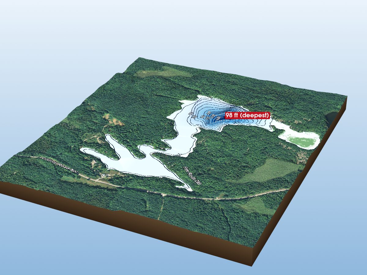 Depth map of Greens Lake
