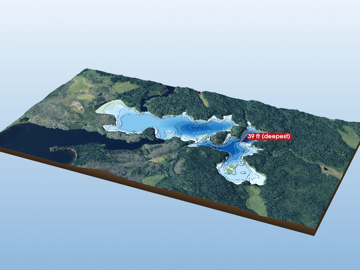 Depth map of Greenshields Lake