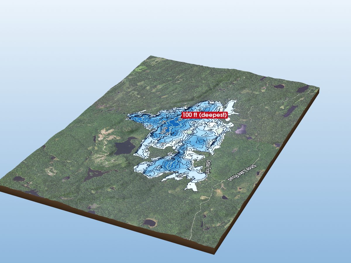 Depth map of Greenwood Lake