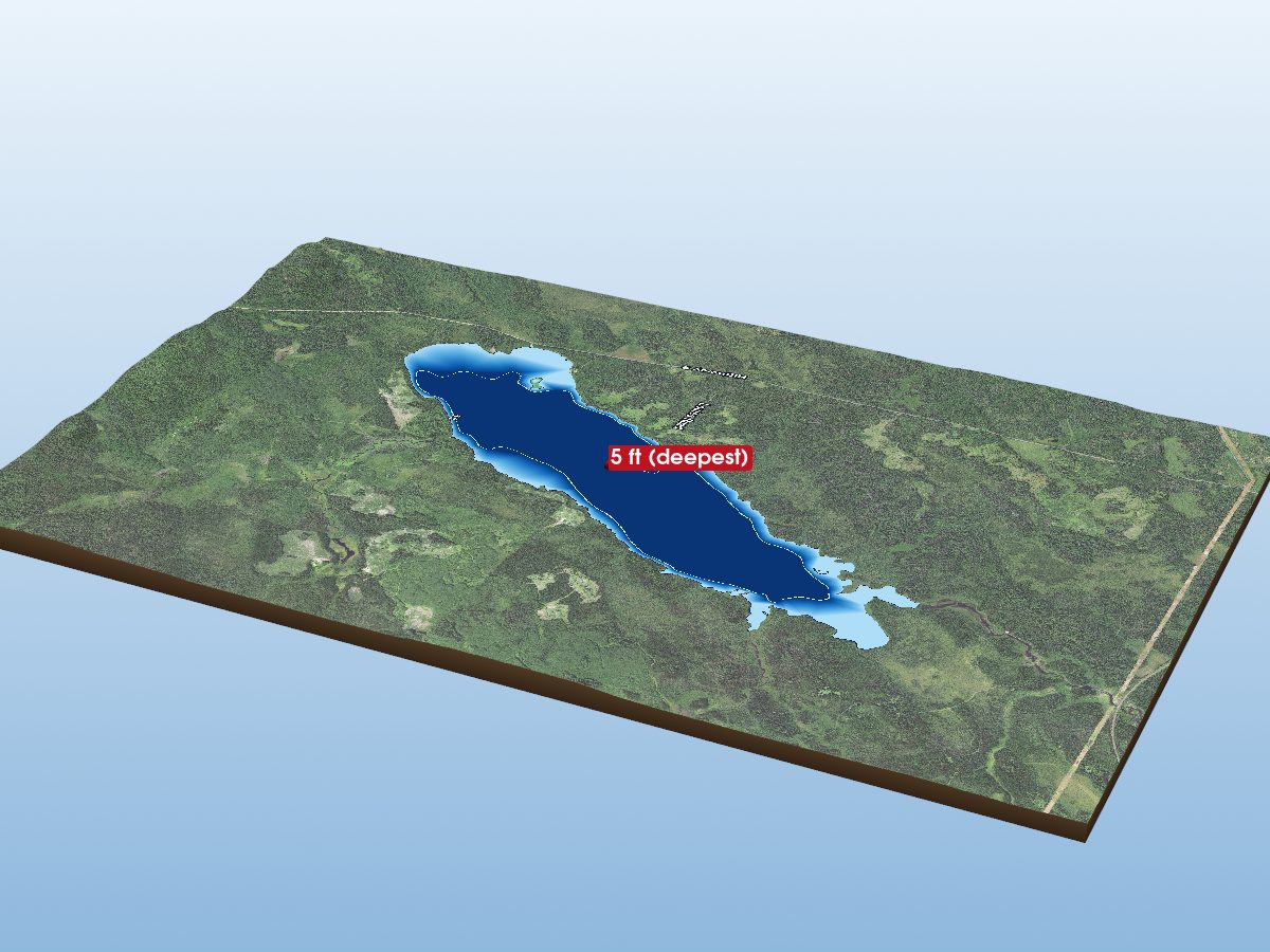 Depth map of Greenwood Lake