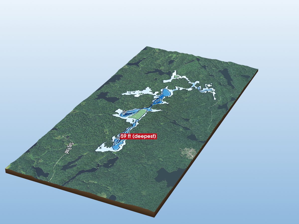 Depth map of Greenwood Lake