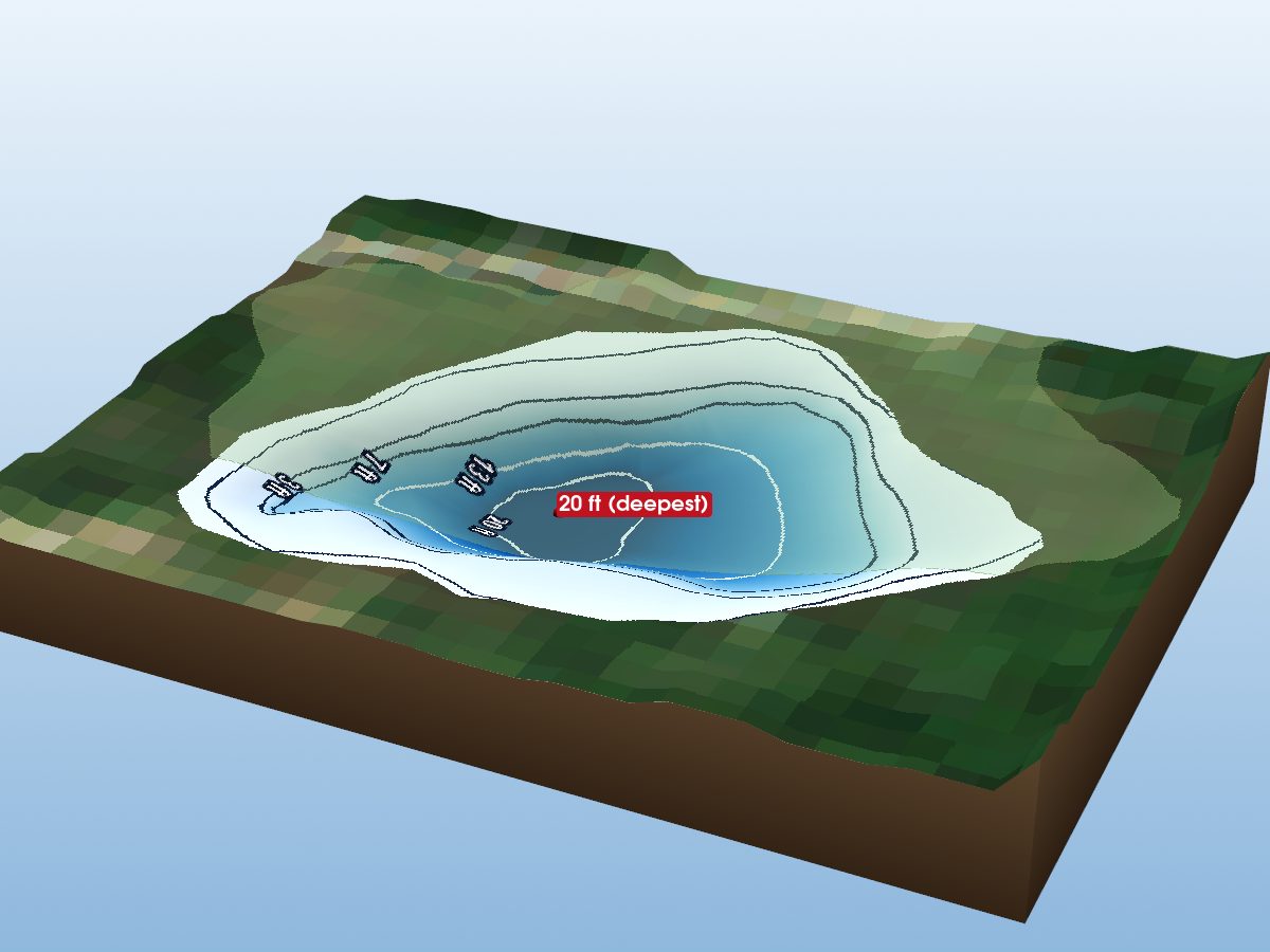 Depth map of Gregloch Lake
