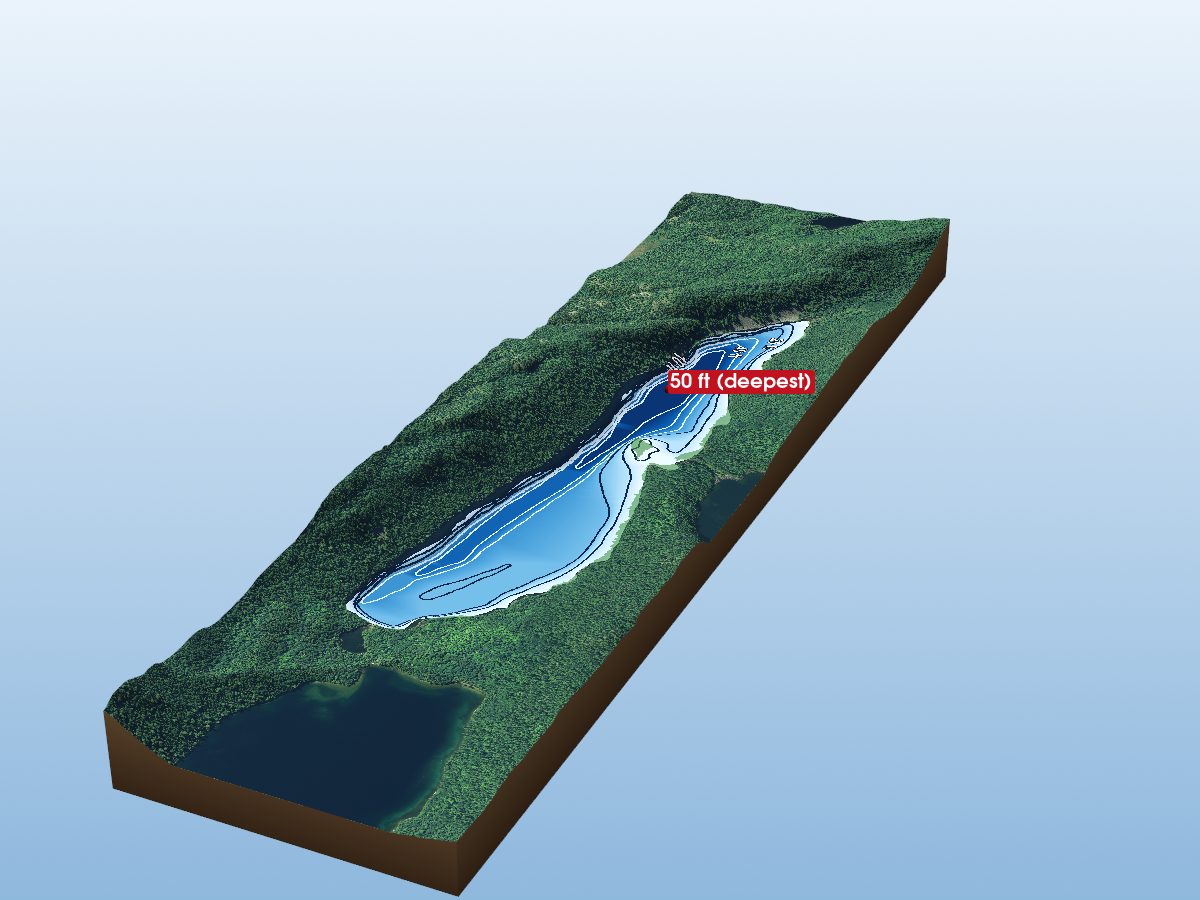 Depth map of Grey Trout Lake