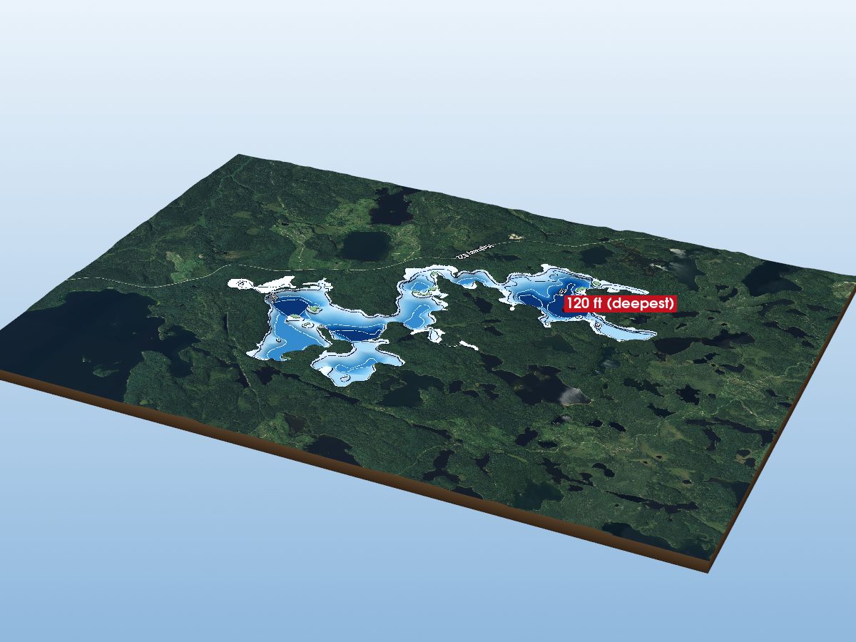 Depth map of Grey Trout Lake