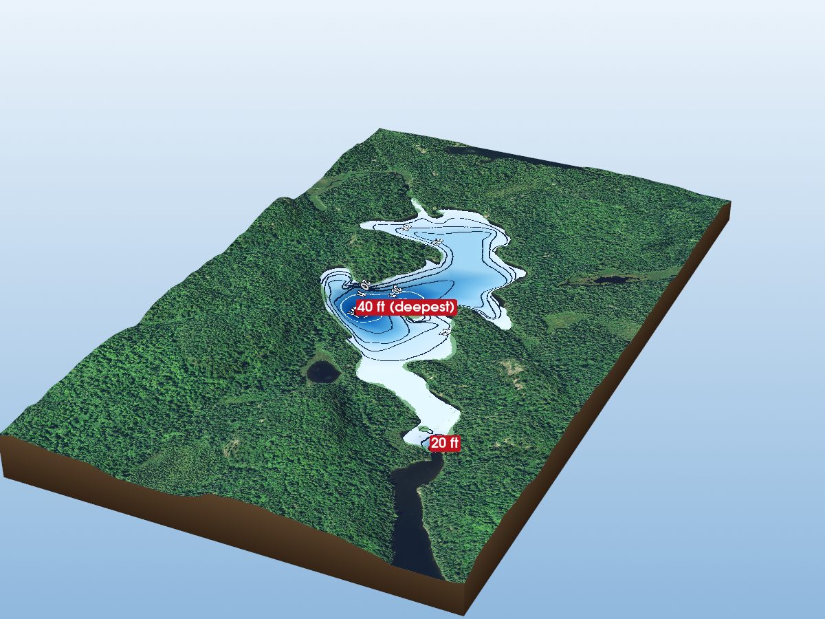 Depth map of Grindstone Lake