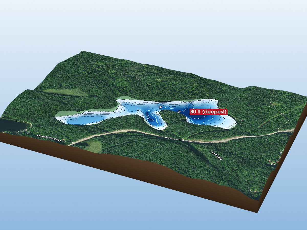 Depth map of Grindstone Lake