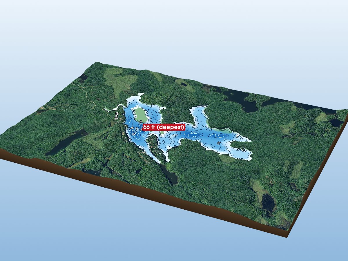 Depth map of Grindstone Lake
