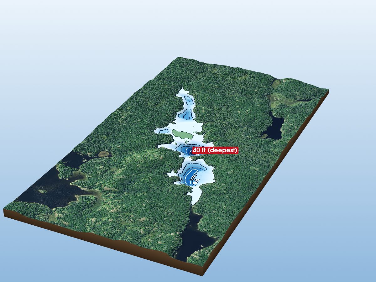 Depth map of Grosjean Lake