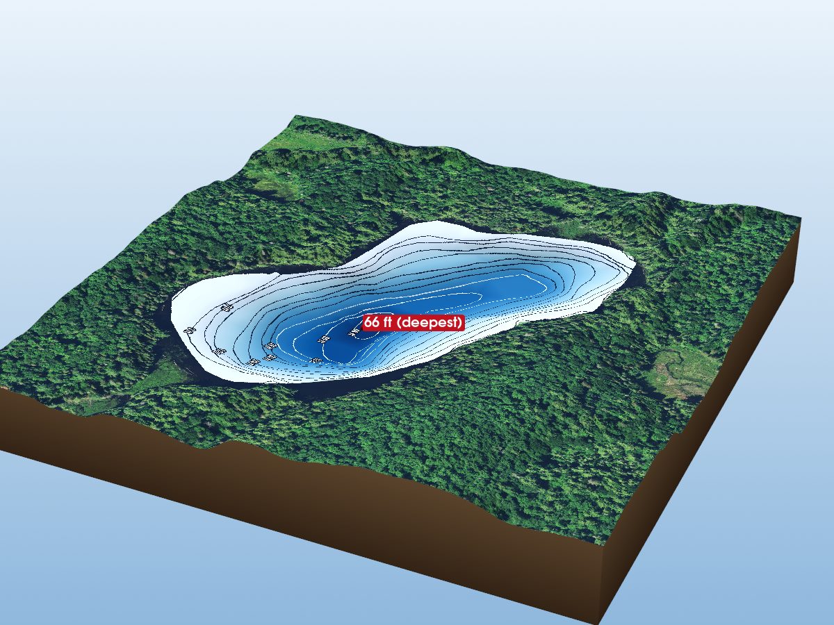 Depth map of Groundhog Lake