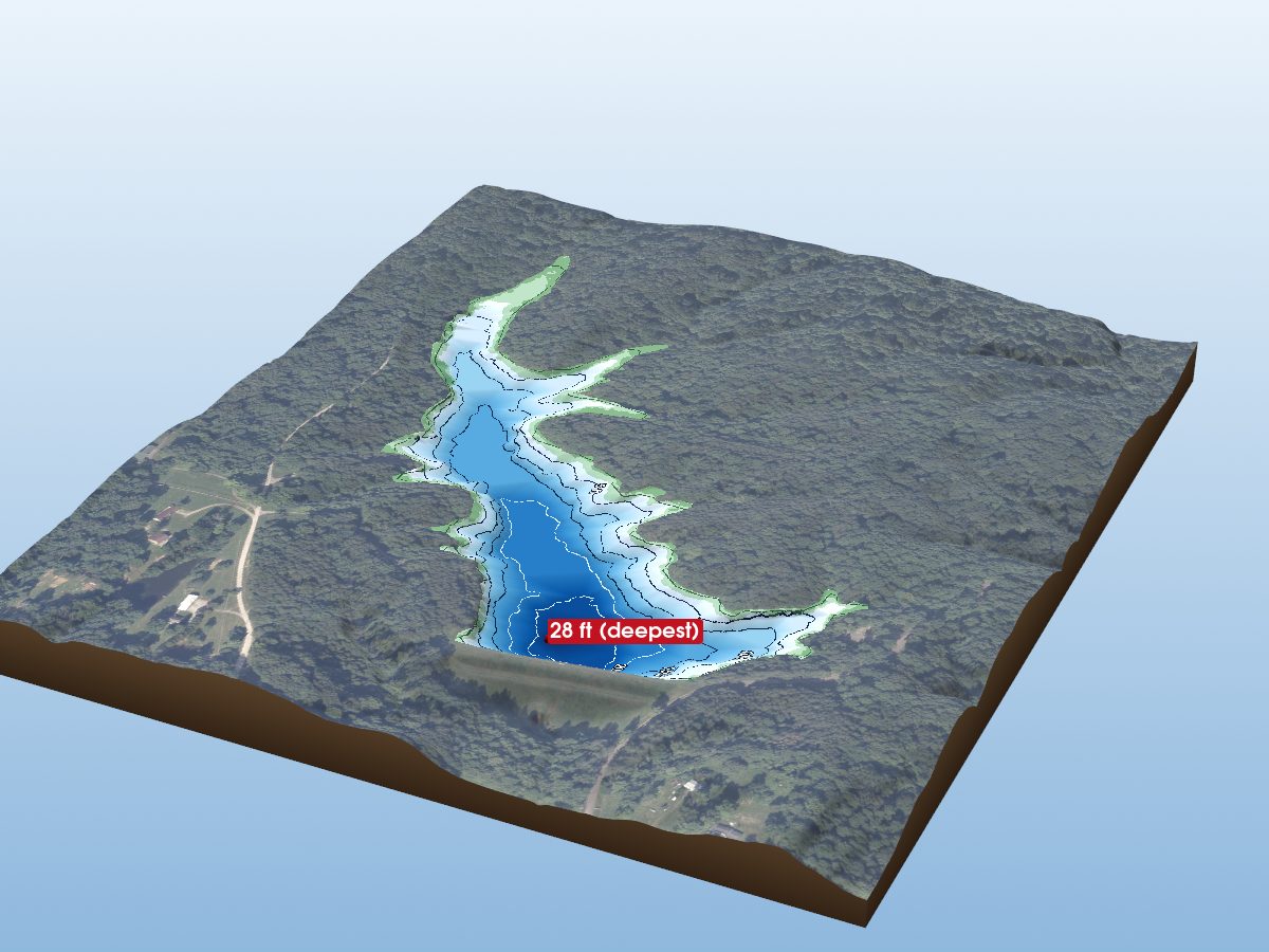 Depth map of Grouse Ridge Lake