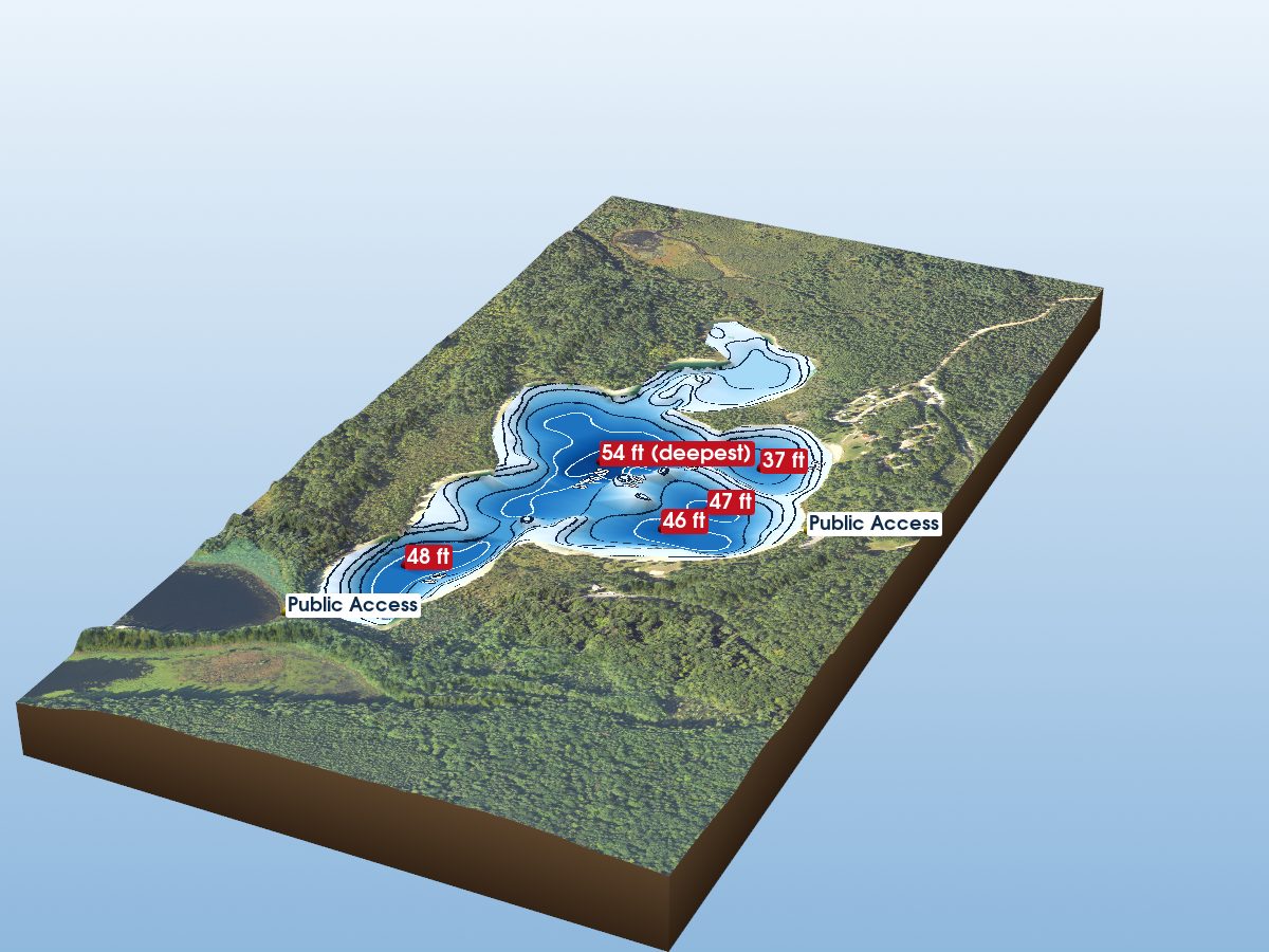 Depth map of Grousehaven Lake