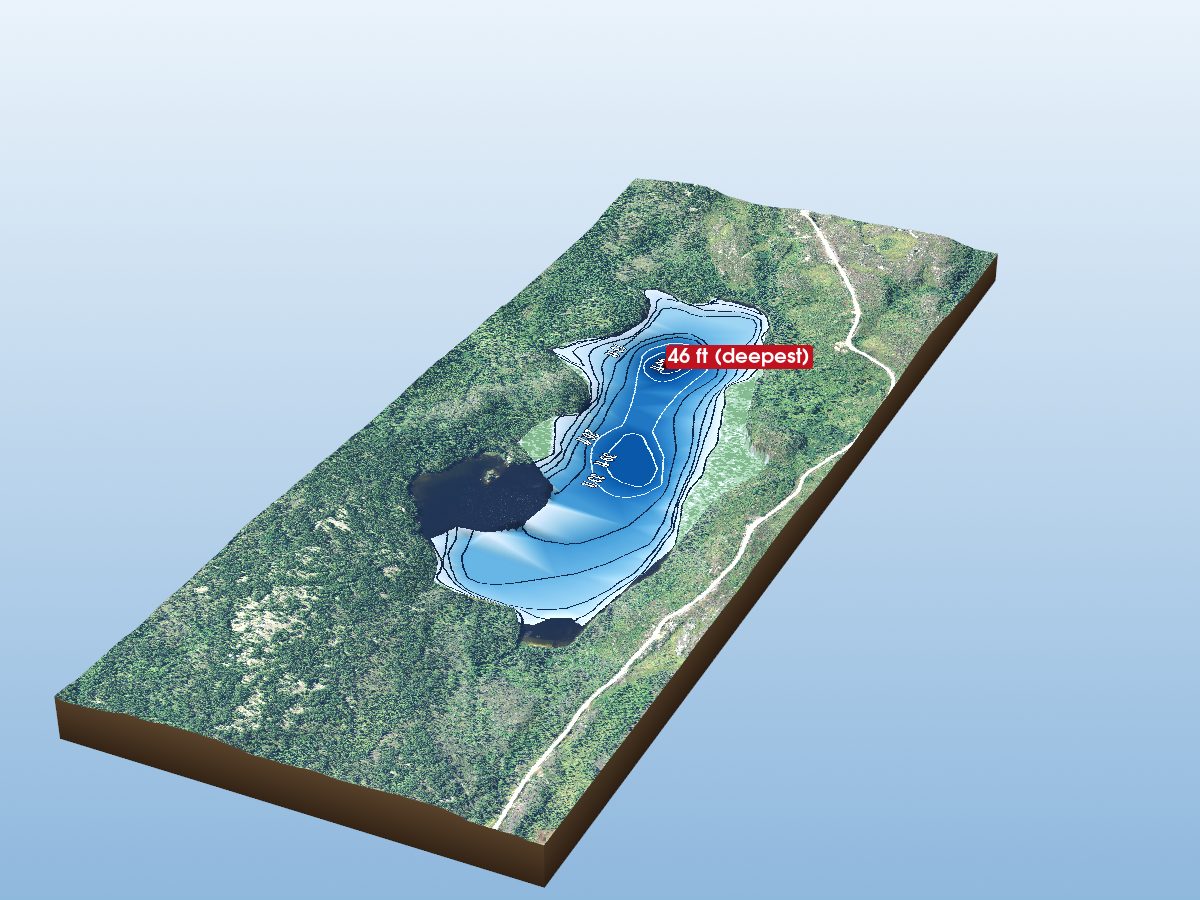 Depth map of Grove Lake