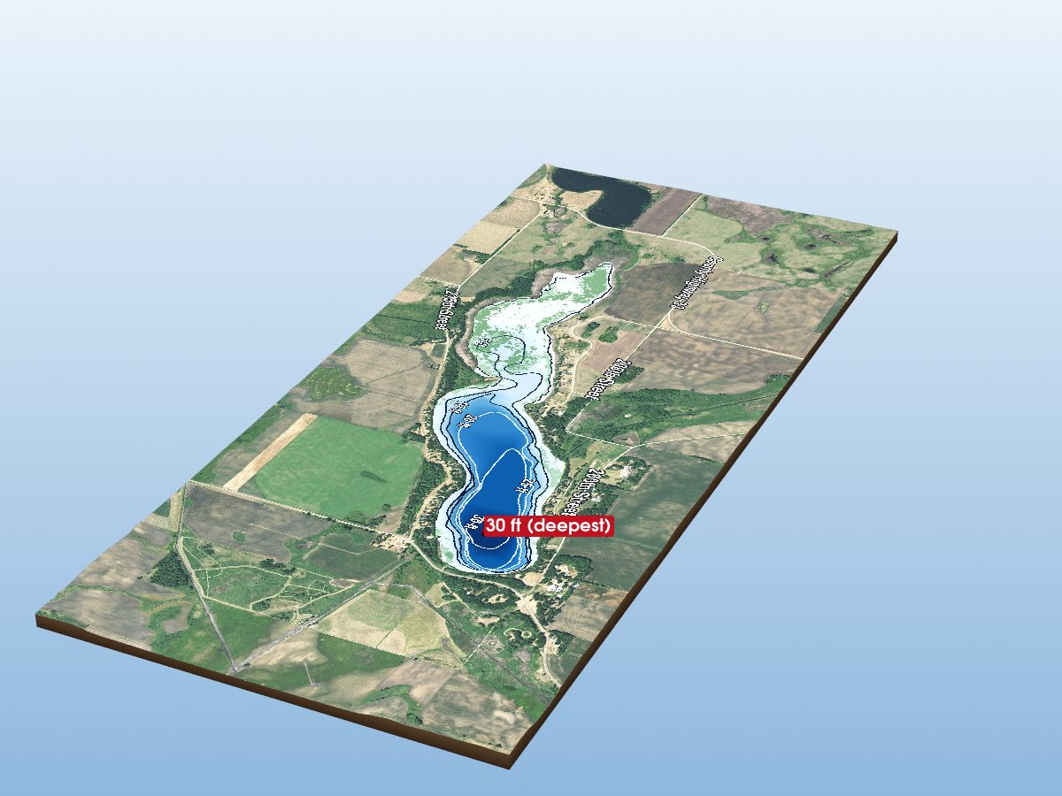 Depth map of Grove Lake