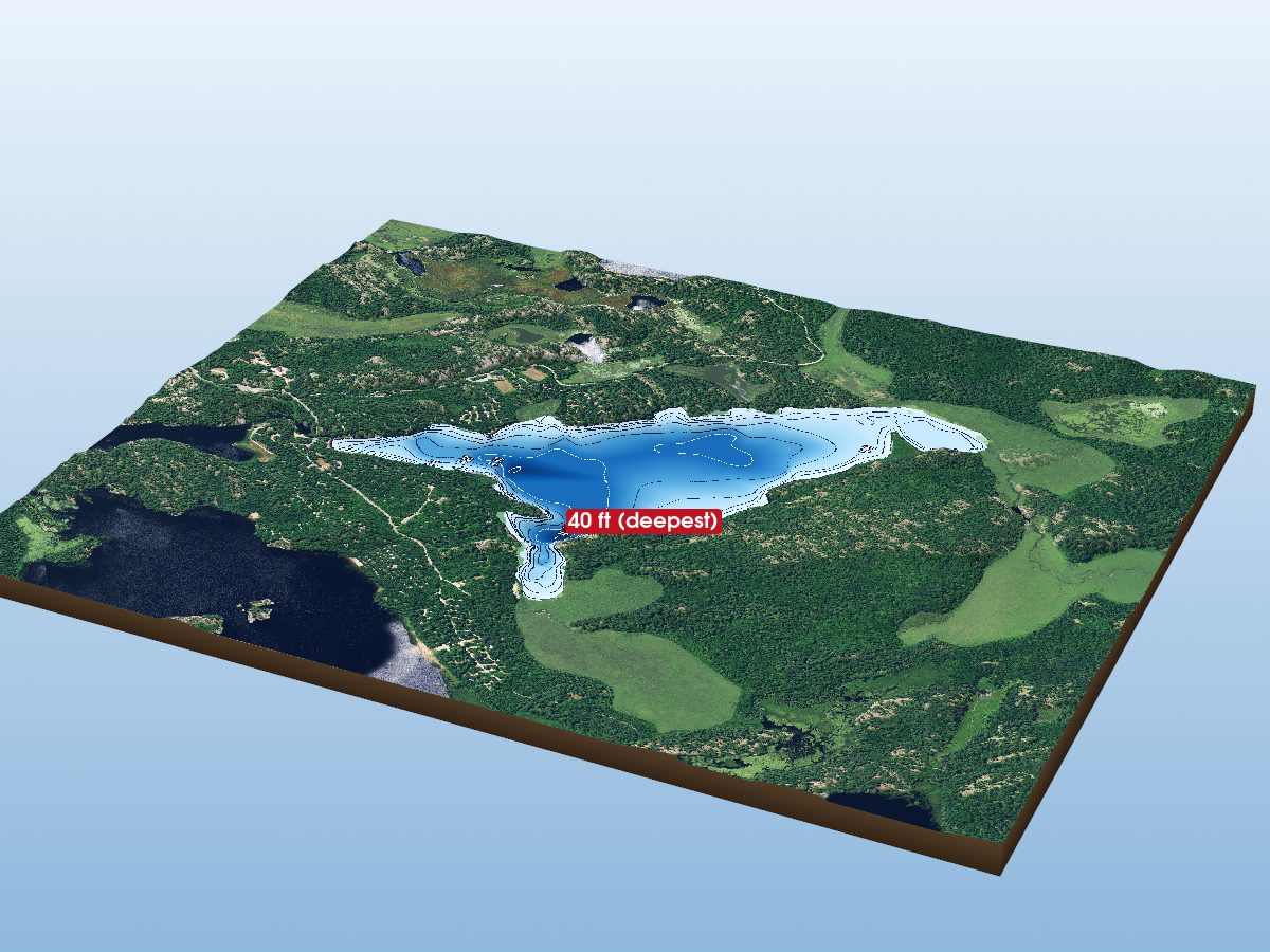Depth map of Grundy Lake