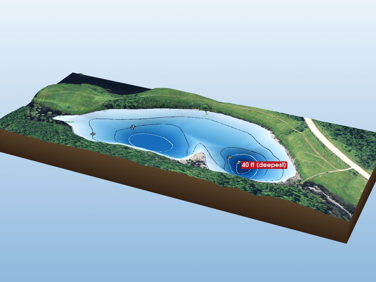 Depth map of Guenette Lake