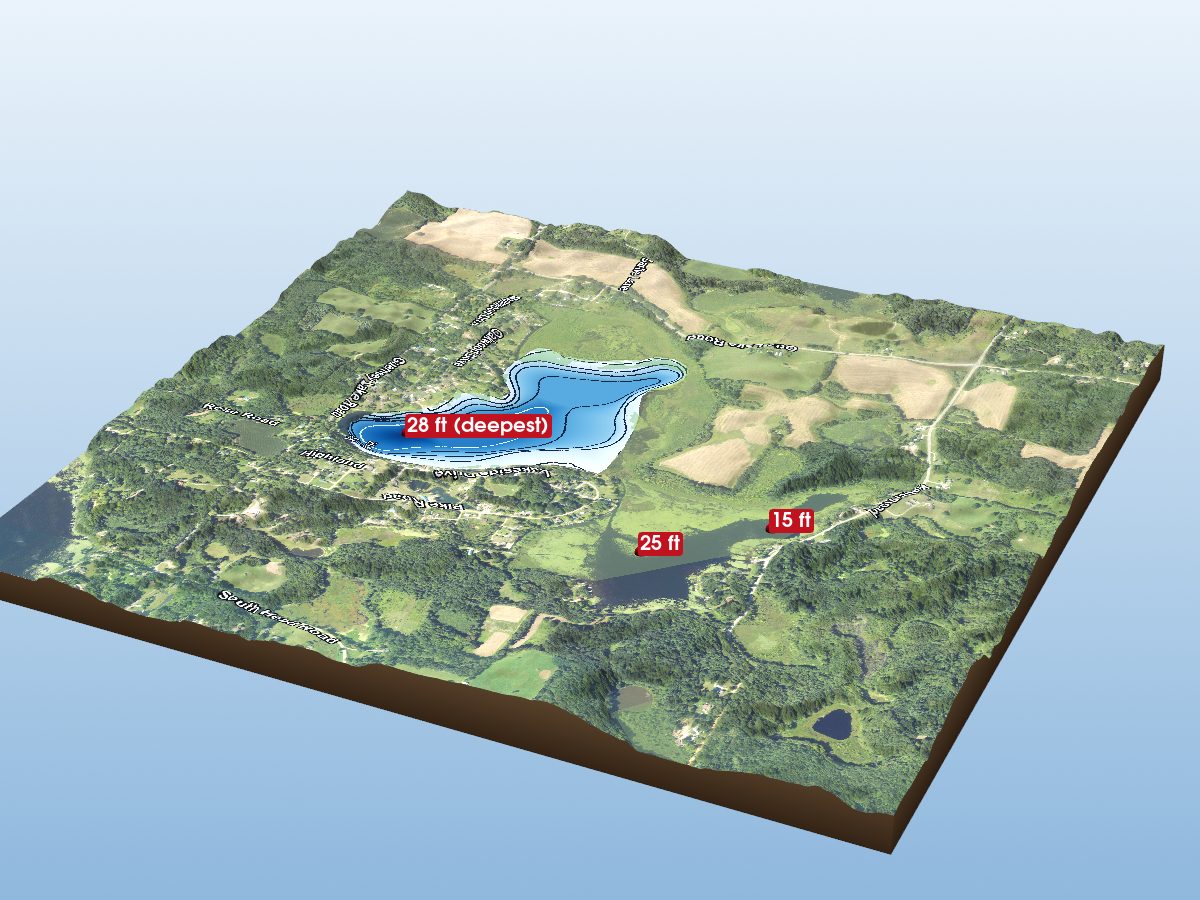 Depth map of Guernsey Lake