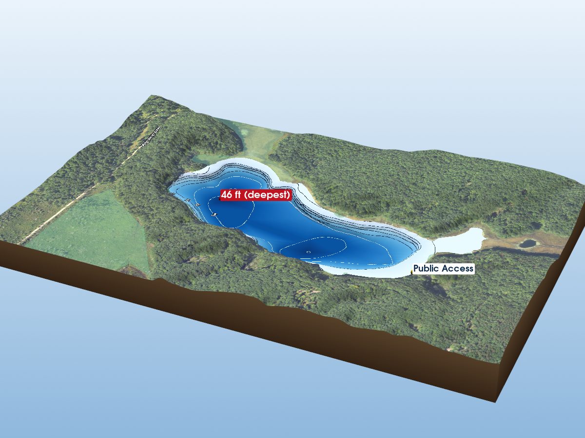 Depth map of Guernsey Lake