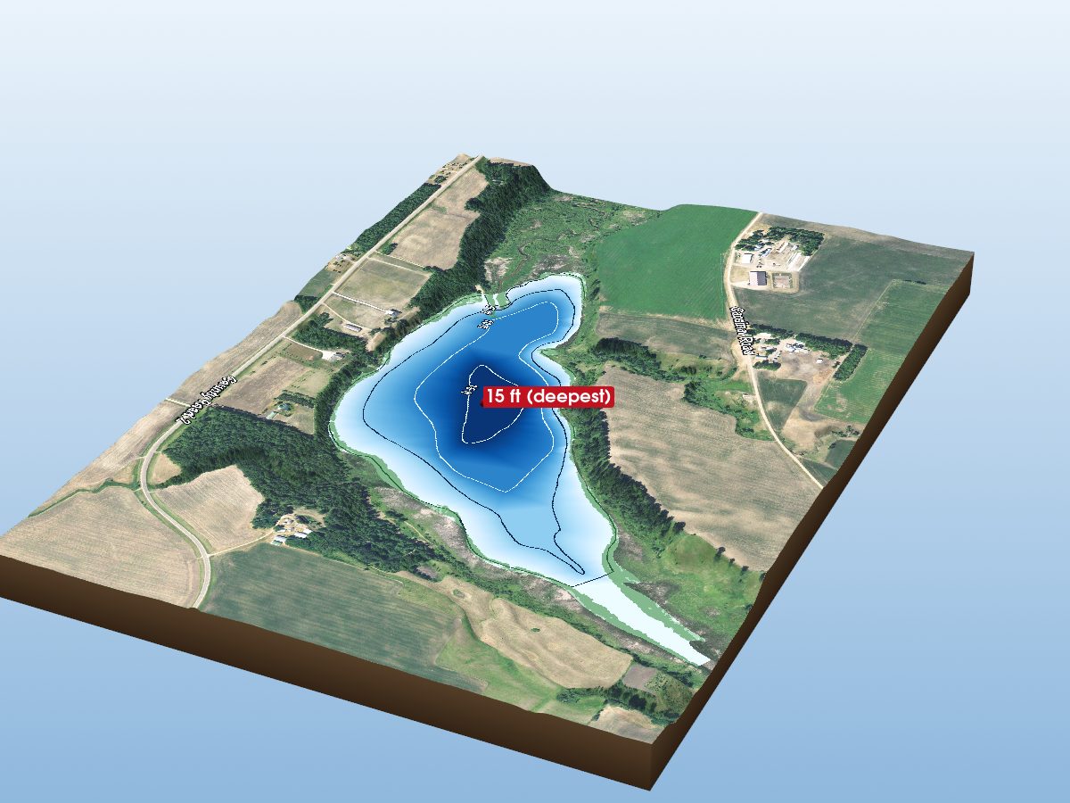 Depth map of Guernsey Lake