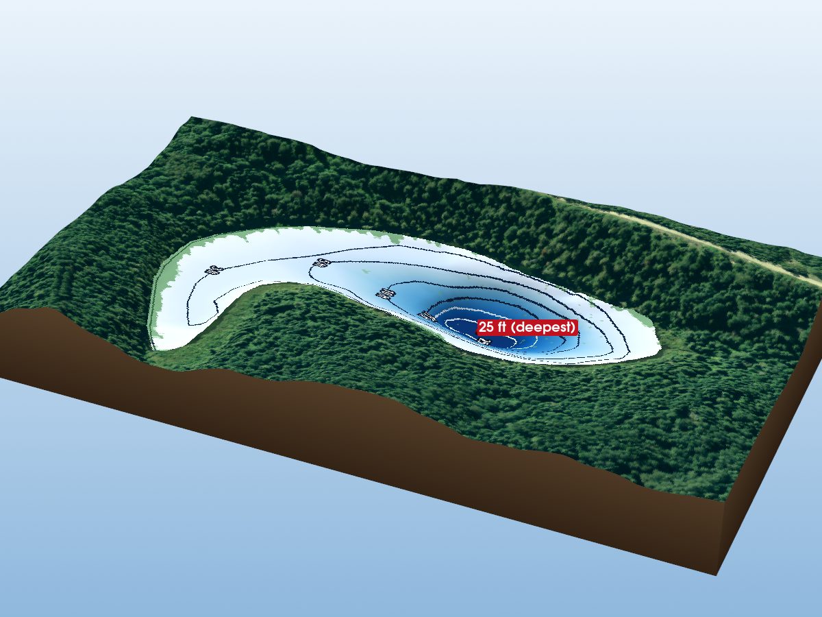 Depth map of Guilfoyle Lake 30