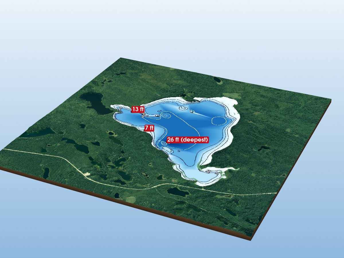Depth map of Guilfoyle Lake