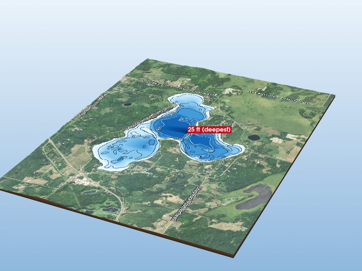 Depth map of Gull Lake