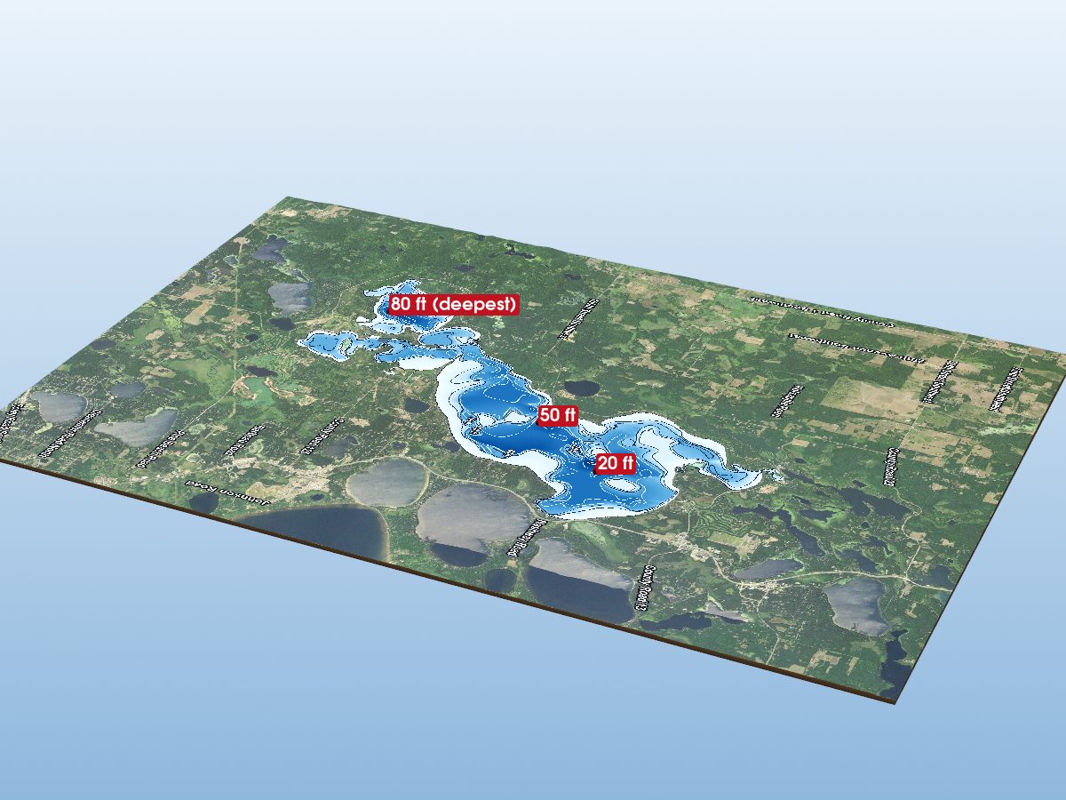 Depth map of Gull Lake