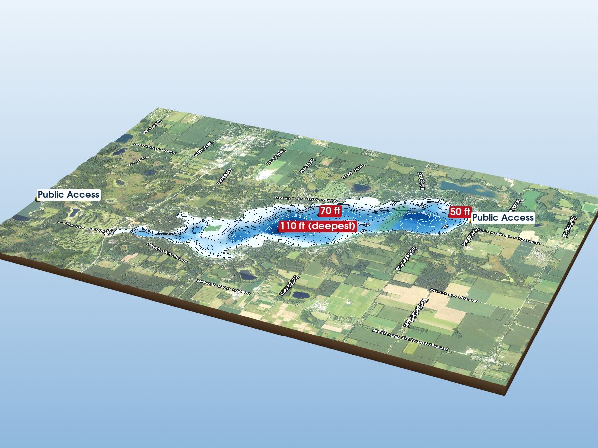 Depth map of Gull Lake