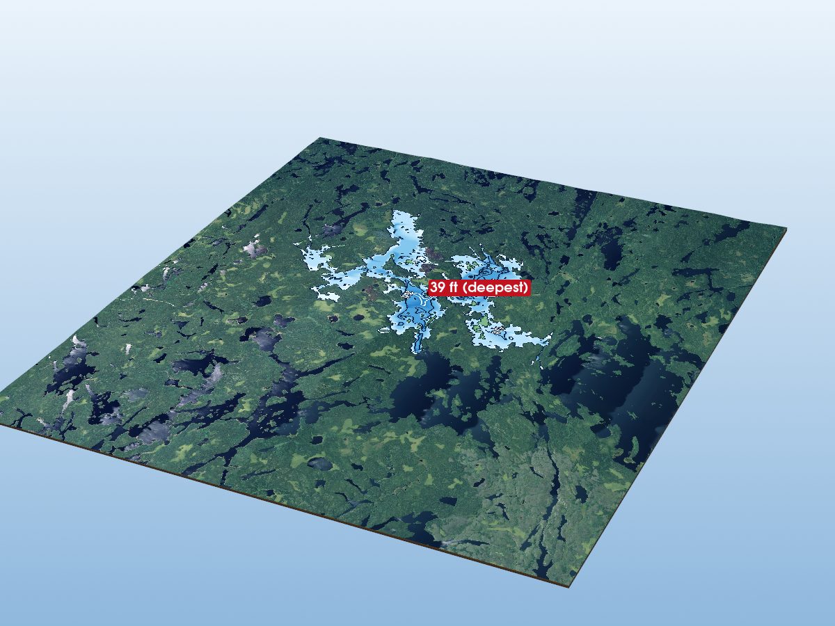 Depth map of Gull Lake