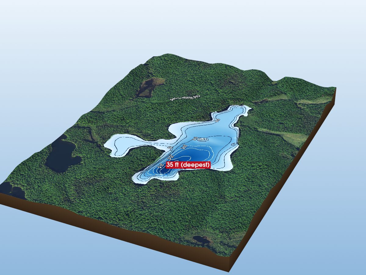 Depth map of Gullfeather Lake