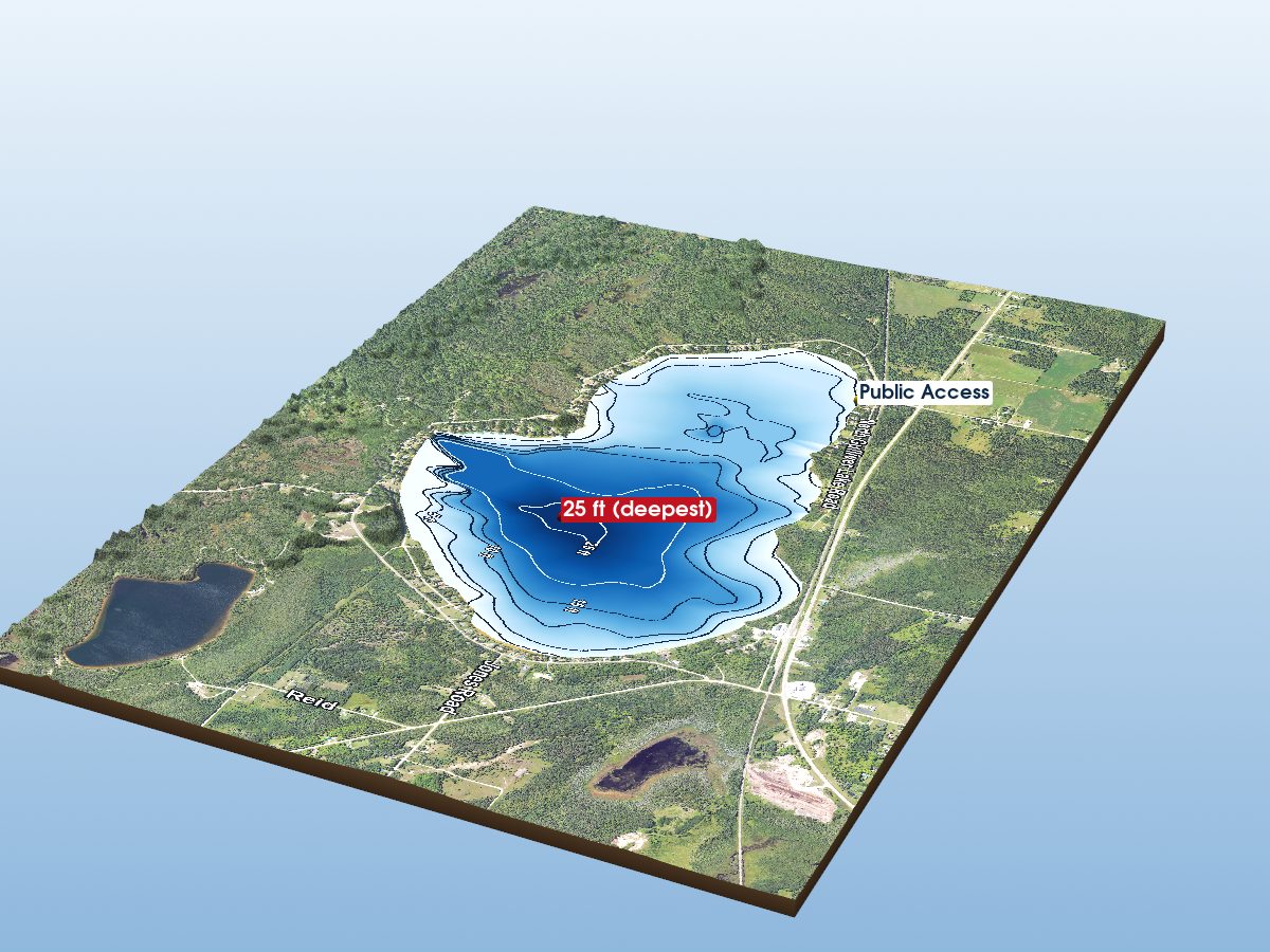 Depth map of Gulliver Lake