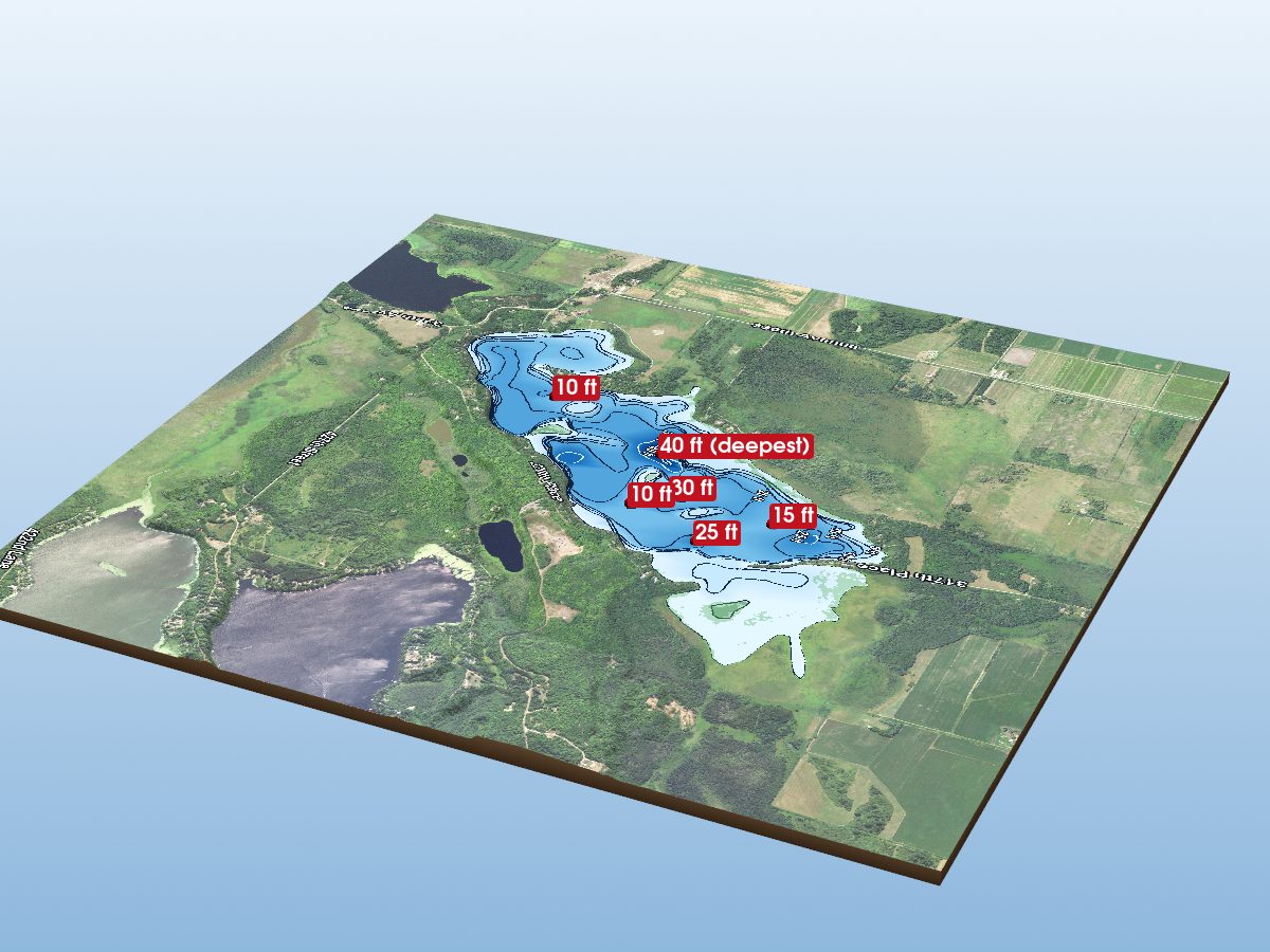 Depth map of Gun Lake