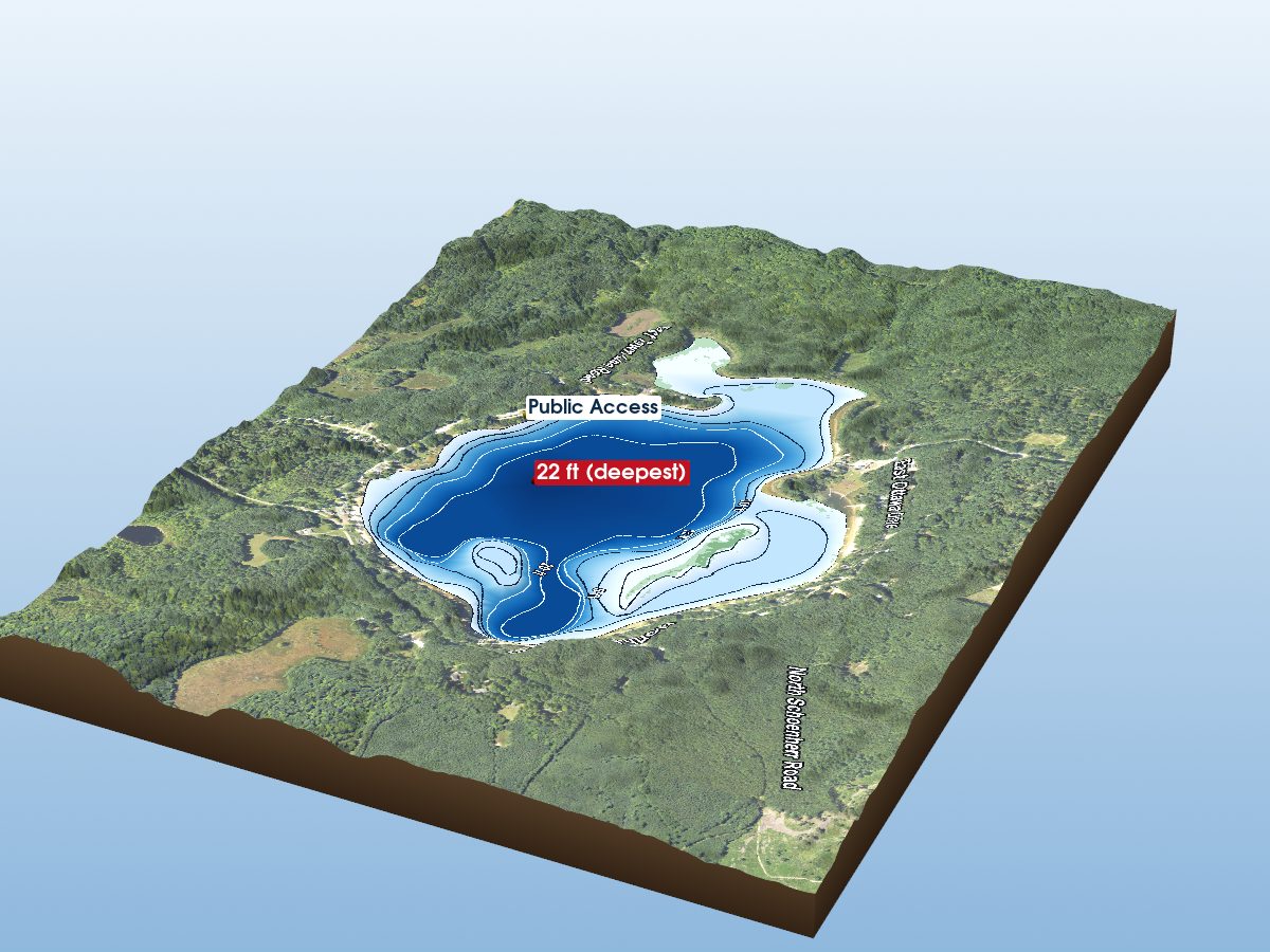 Depth map of Gun Lake