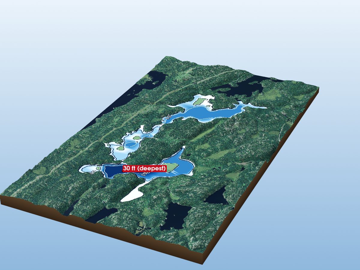 Depth map of Gundy Lake