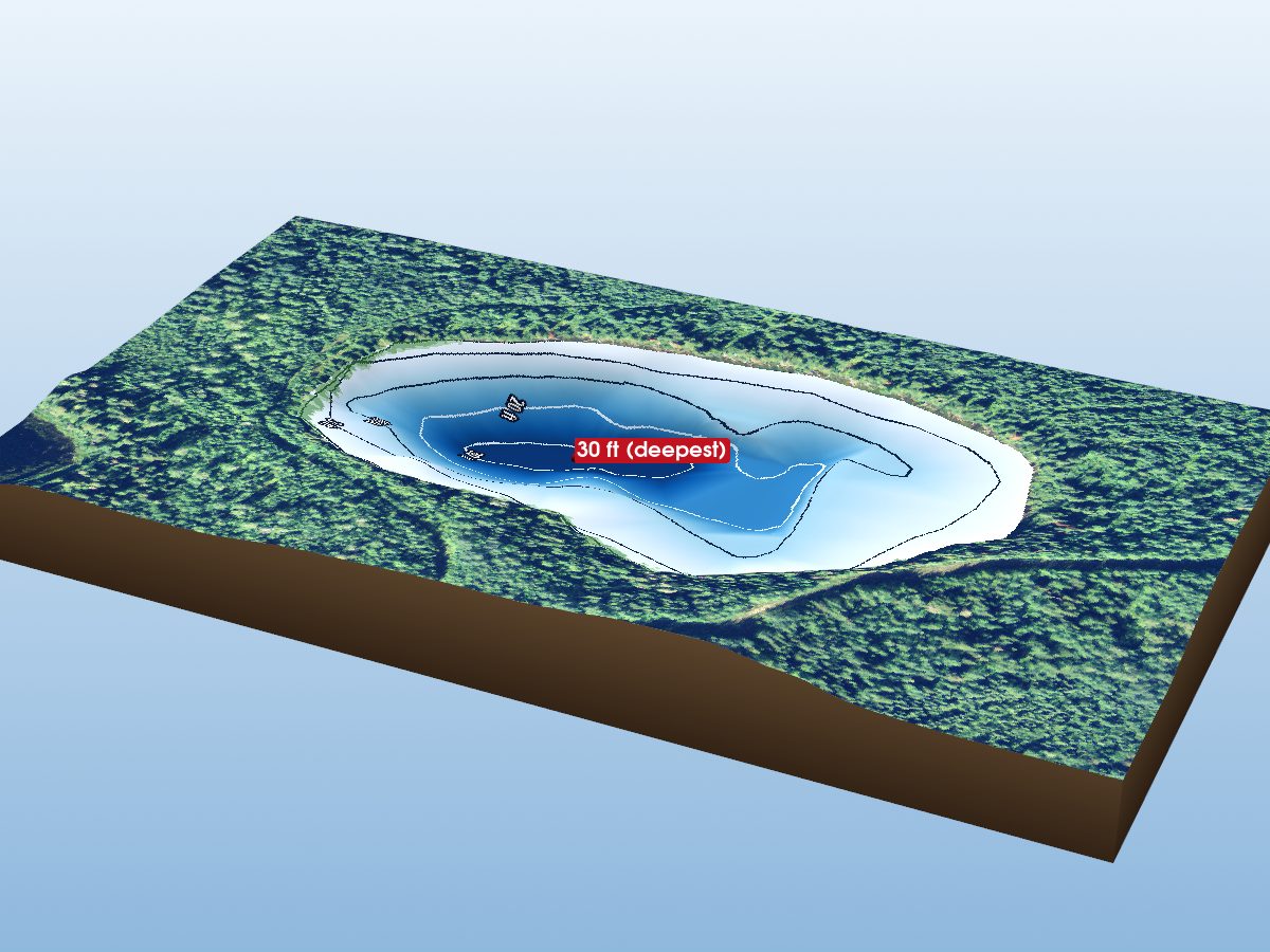Depth map of Gurney Lake 8