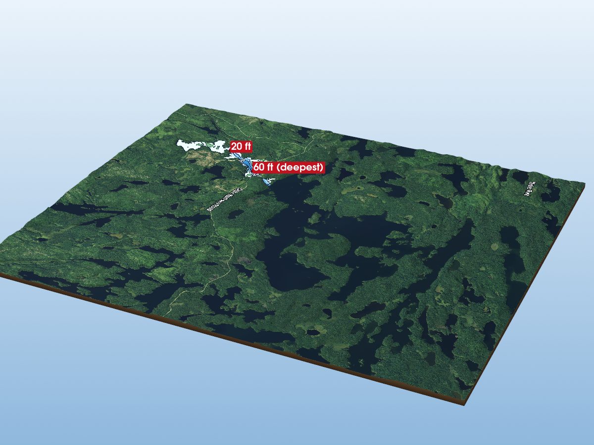 Depth map of Gussie Lake