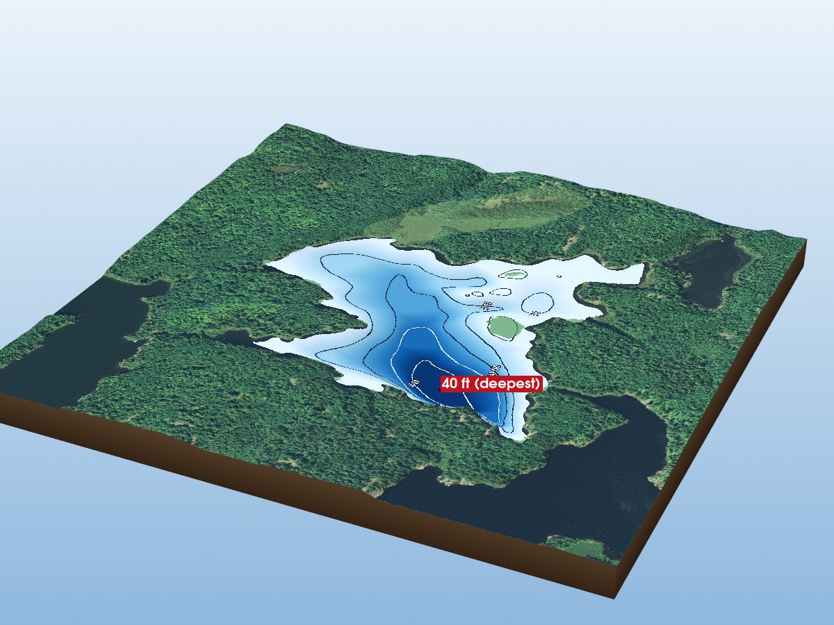 Depth map of Gusty Lake