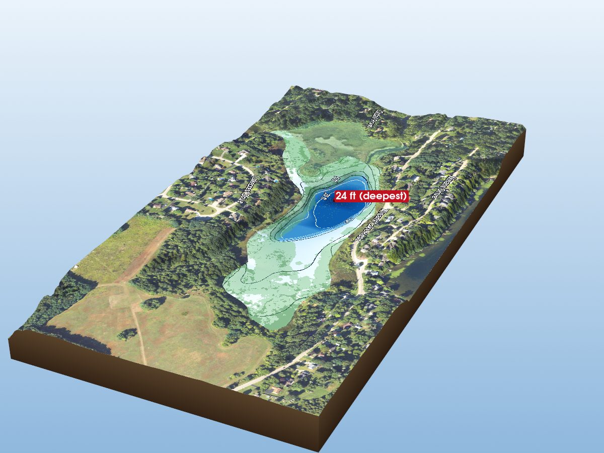 Depth map of Gut Lake