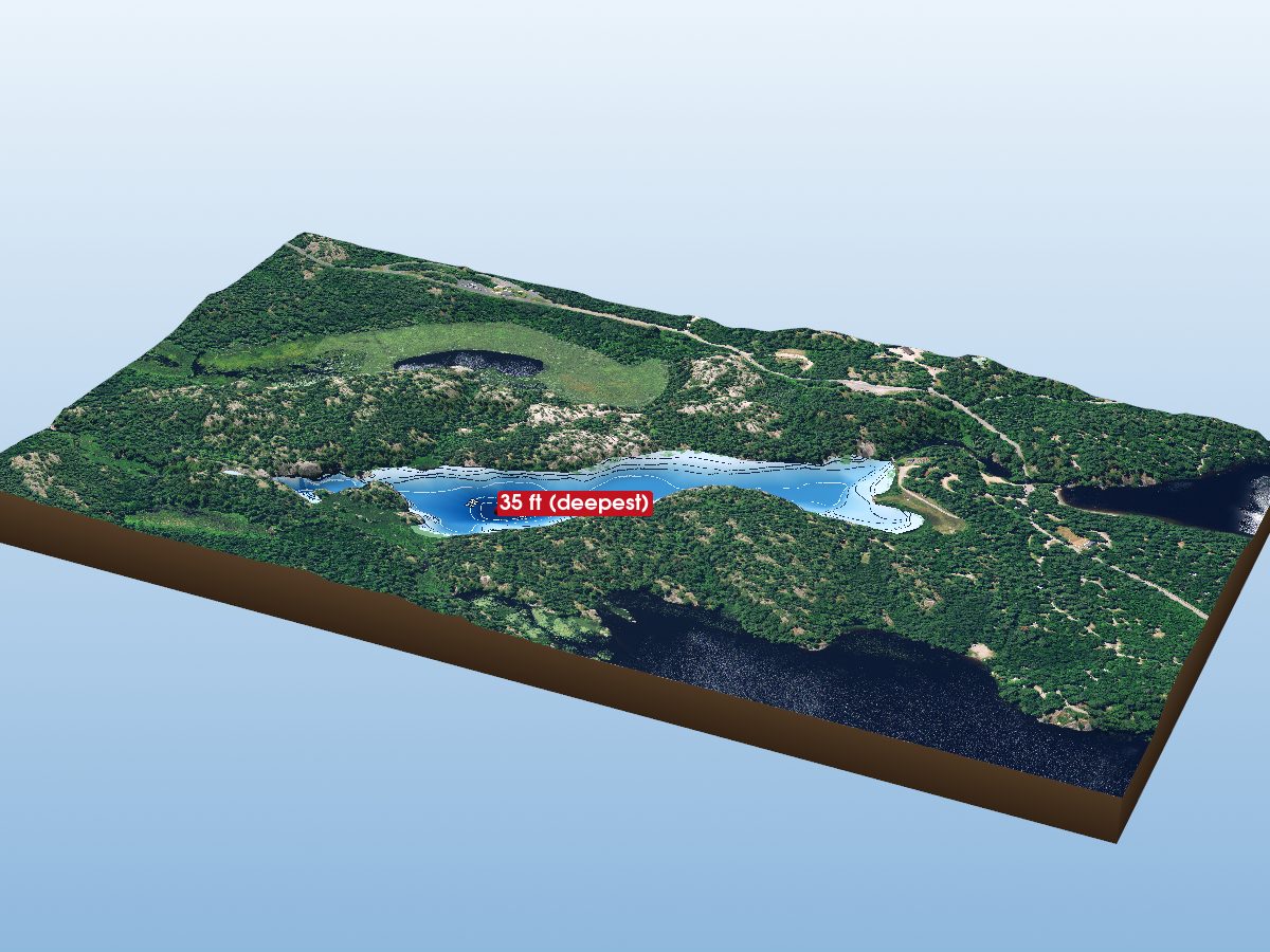 Depth map of Gut Lake