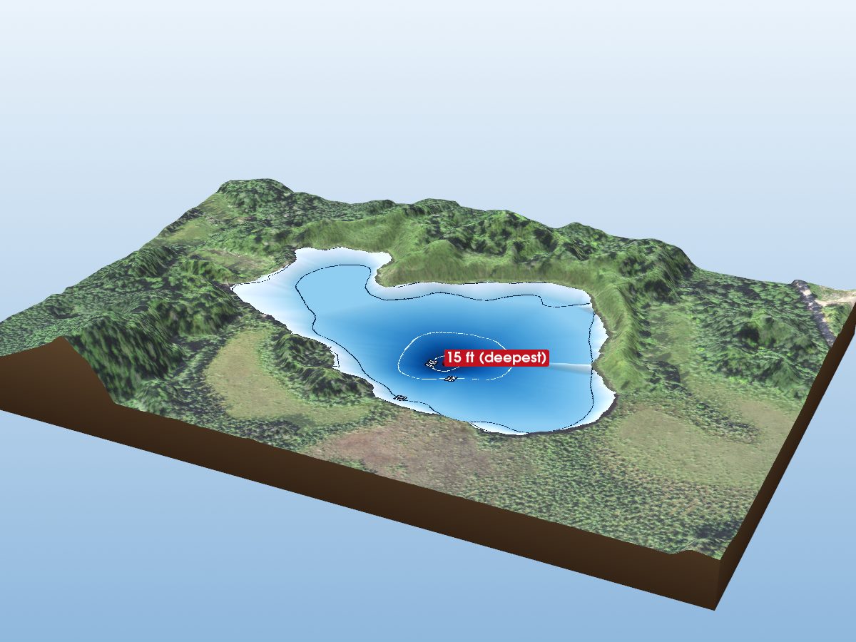 Depth map of Gypsy Lake