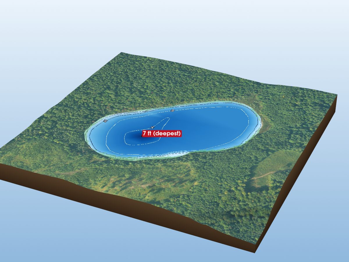 Depth map of Hackett Lake