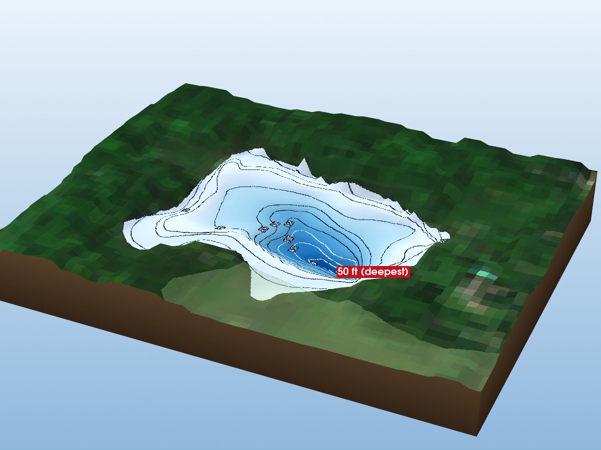 Depth map of Hackett Lake