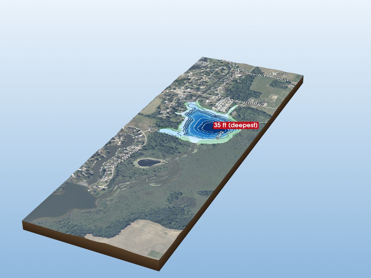 Depth map of Hackleburg Lake
