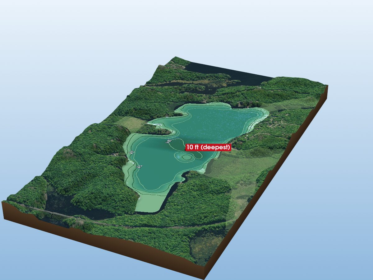Depth map of Haggart Lake