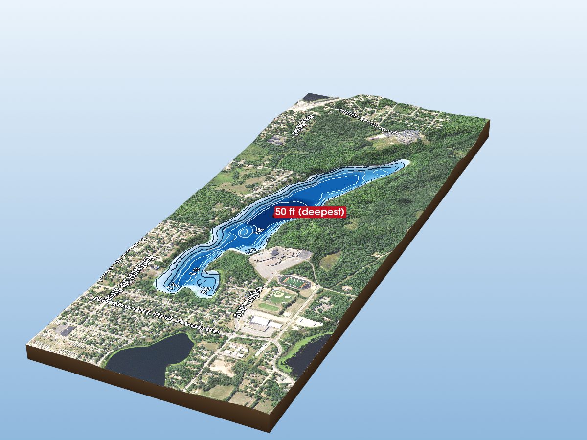 Depth map of Hale Lake