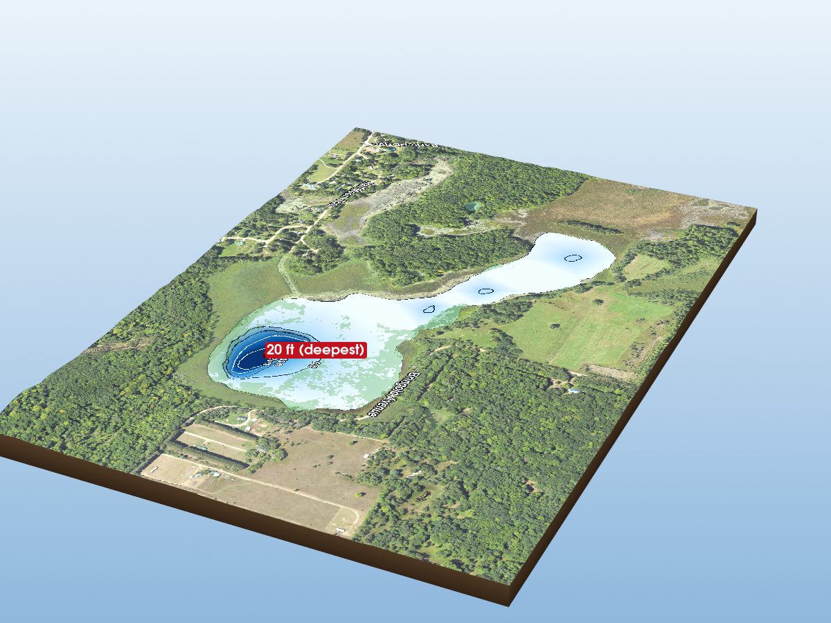 Depth map of Half Moon Lake