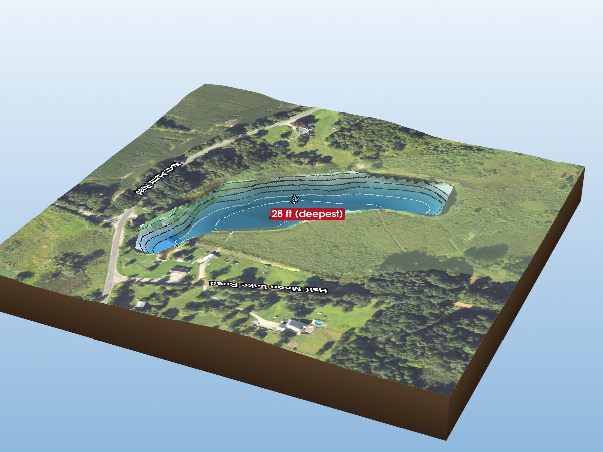 Depth map of Half Moon Lake