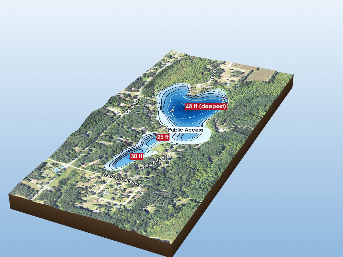 Depth map of Half Moon Lake