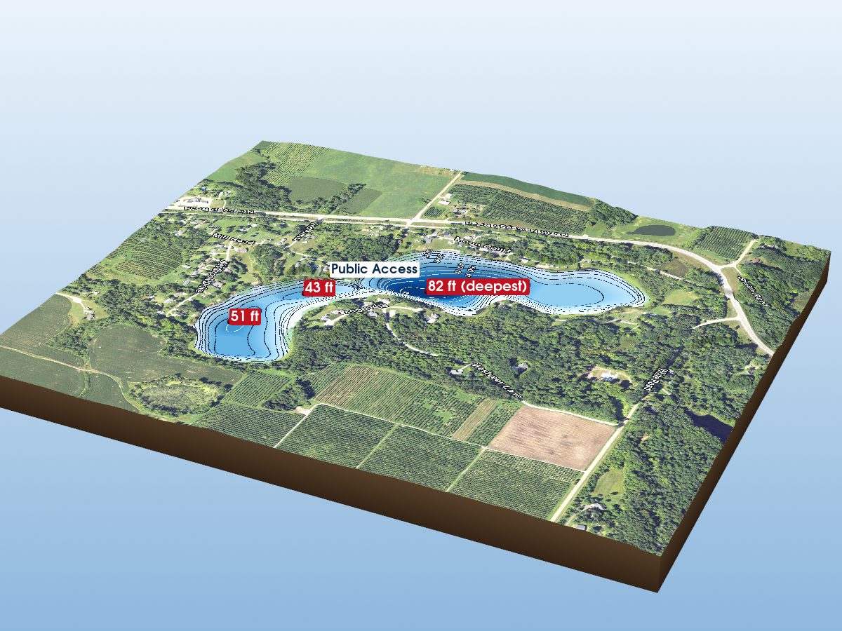 Depth map of Half Moon Lake